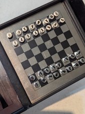 Chess Backgammon Checkers travel board game rare leather magnetic Family Holiday