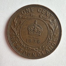 1936 - Newfoundland - Large Cent Canada - Copper One Cent- 300k Mintage - 427