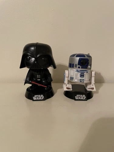 Funko POP! Star Wars Darth Vader #01 & R2-D2 #31 Bobblehead Figures Loose No Box