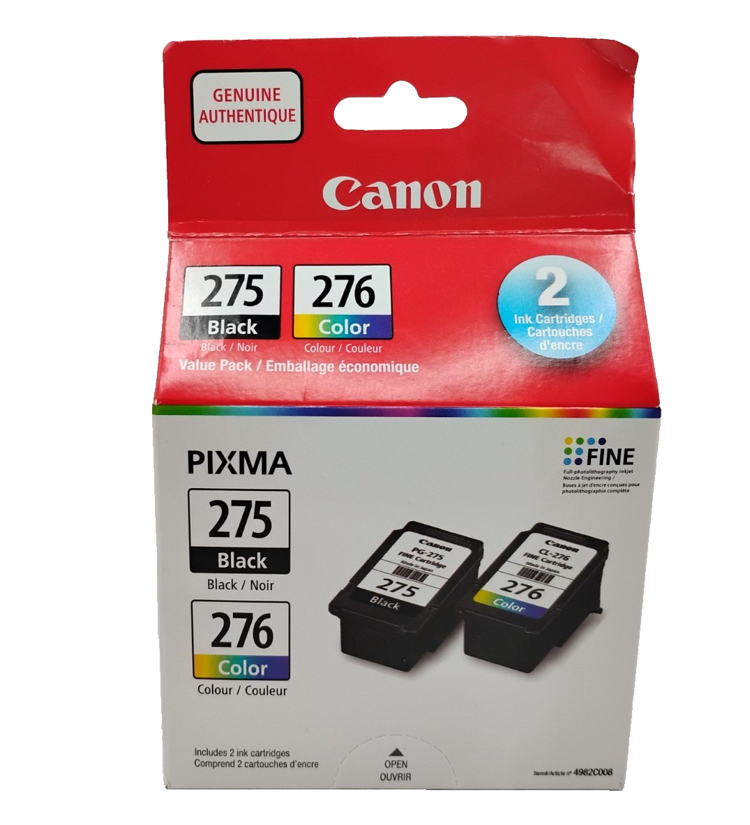 Canon PG-275 Black Ink + CL-276 Color Ink Cartridges Combo New In Box ...