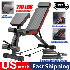 Adjustable Weight Dumbbell Bench Foldable Incline Decline Body Workout Exercise