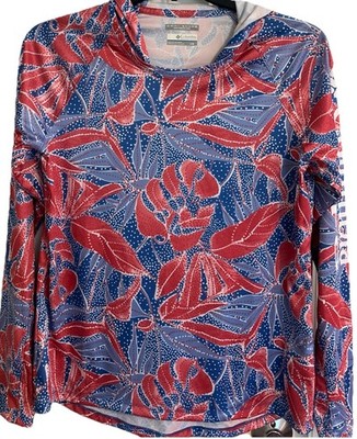 Columbia Shirt Women's Large PFG Omni Shade Base Layer Top Crew Neck Wicking e5