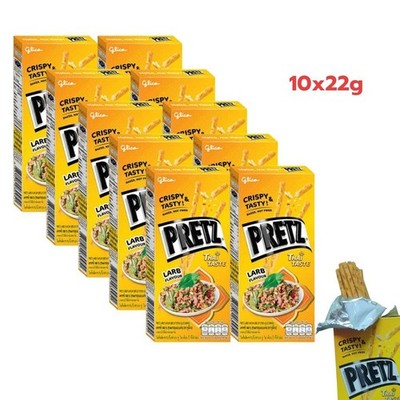 Authentic Thai Snack Glico Pretz Larb Biscuit Sticks 22g 10 Boxes