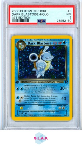 DARK BLASTOISE HOLO 1ST EDITION POKEMON ROCKET 2000 3 PSA 7