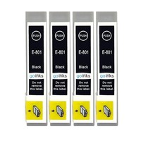 4 Schwarze Tintenpatronen Ersetzen Epson Stylus T0801 Non-Oem / Kompatibel