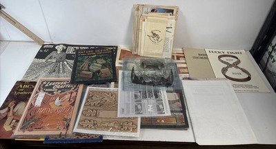 Vintage Tandy Craftool Leathercraft Book Pattern Ephemera Lot Al Stohlman