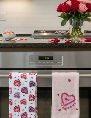 Valentine'S Day Decorations Hearts True Love Kitchen Dish Towels 2 PCS 15''X25''
