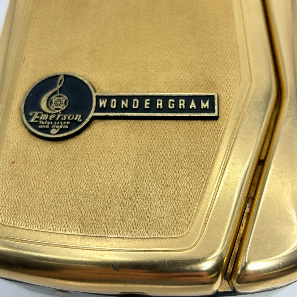 Vintage Emerson Wondergram Record Player Baird England Portable Parts Repair - Image 2 of 4