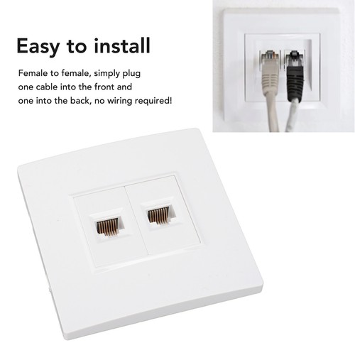 2 Port Cat 6 Ethernet Wall Plate Removable Female To Female Ethernet CB - Afbeelding 16 van 23