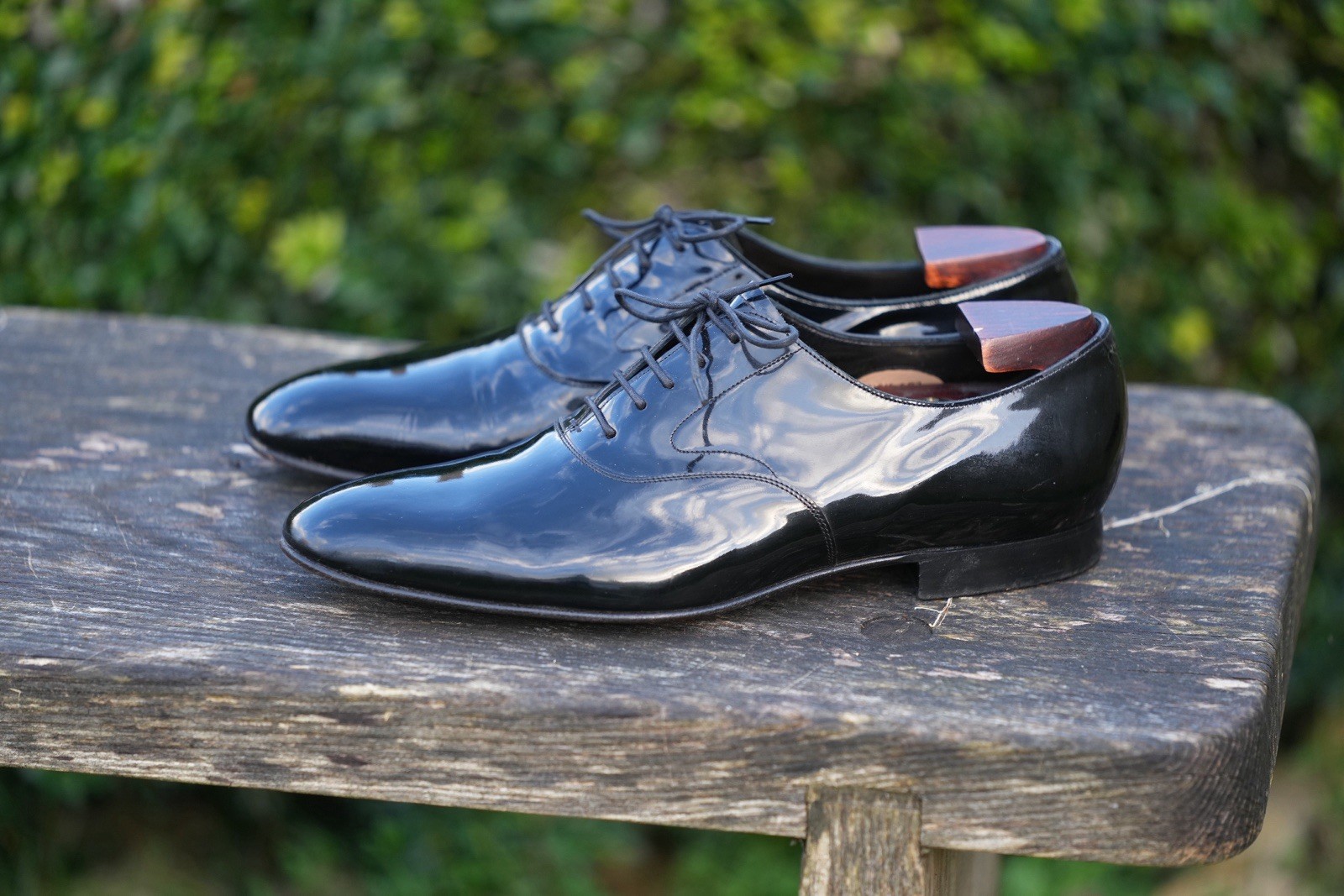 Edward Green X Foster & Son UK 9E Black Patent Oxfords 82 Last + Shoe Trees image 2
