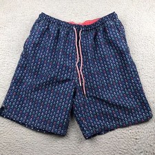 Peter Millar Sea Pirates Swim Trunks Mens L Navy Crossbones 7" Boardshorts