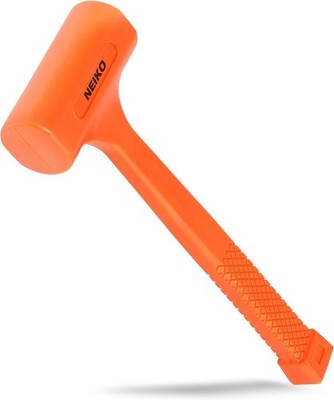 NEIKO 02849A 4 Lb Dead Blow Hammer, Neon Orange Unibody Molded