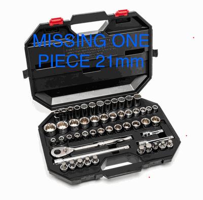 #ad Husky 1 2 in. Drive Mechanics Tool Set 52 Piece MISSING 21mm $69.95