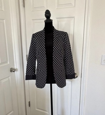 The Limited Tailored navy and white polka dot blazer