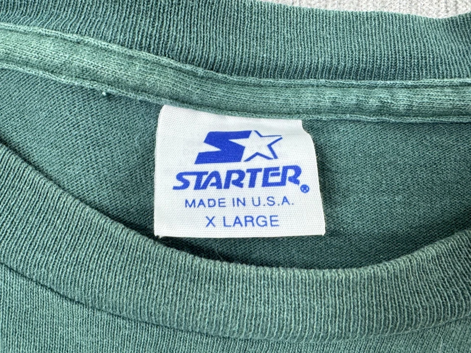 Vintage Miami Hurricanes Shirt Mens XL Green Starter Sebastian Smoking Football - Image 3 of 4