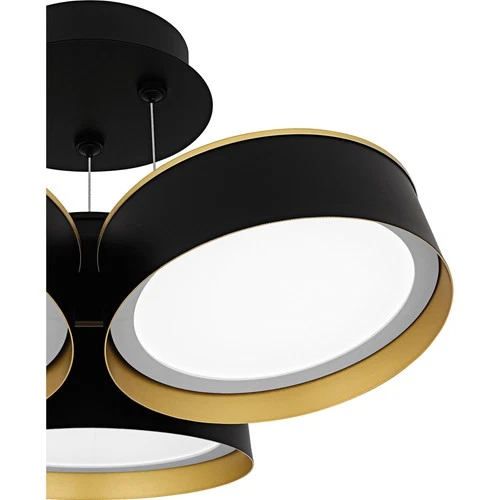 Quoizel BYS1719 Byrnes 19"W LED Semi-Flush Ceiling Fixture - Black - Picture 4 of 7
