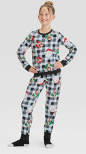 Rudolph NEW  Kids 3 pc w/socks Velour Pajama Set size S 6-6X white/black red
