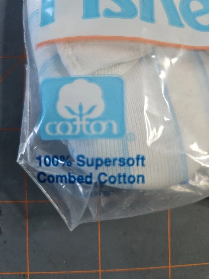 Vintage 90s Fisher Price Infant Booties Blue/ White Baby Boy One Size 0-6 - Image 3 of 4