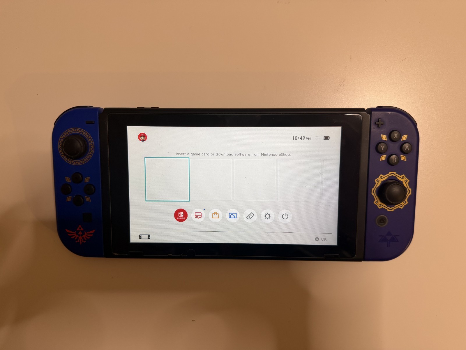Nintendo Switch HAC-001 32gb Console ONLY w/ Zelda Joy-Cons Tested & Reset