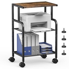 Printer Cart with Wheels,Small Printer Stand with Storage, Printer Table for ...