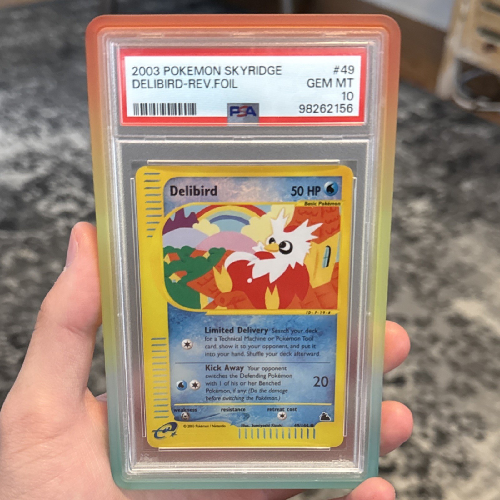 2003 Pokémon Skyridge Delibird Reverse Holo PSA 10 Gem Mint #49/144