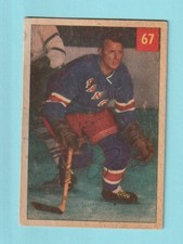 1954-55 Parkhurst # 67 Leo Reise -  Vintage Hockey Card