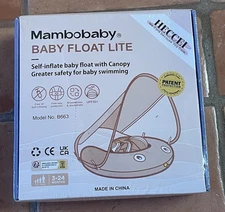 HECCEI Mambobaby Float with Canopy Self Inflate Baby Pool Float for Swimming NEW