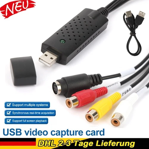 Video Grabber Audio USB 3.0 Mit Software Wandler VHS DVD Capture Konverter DE