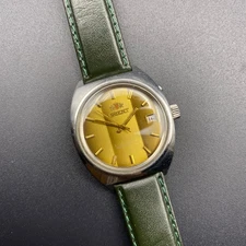 1960s NOS Orient Men’s Watch Tiger’s Eye Stone Dial Manual Wind Very Rare & VTG