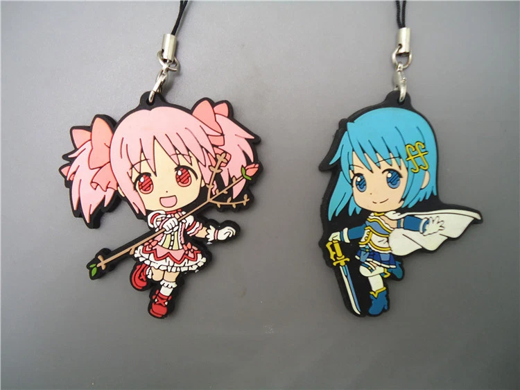 Puella Magi Madoka Magica Rubber Strap Keychain Key Ring Charm Pendant Madoka