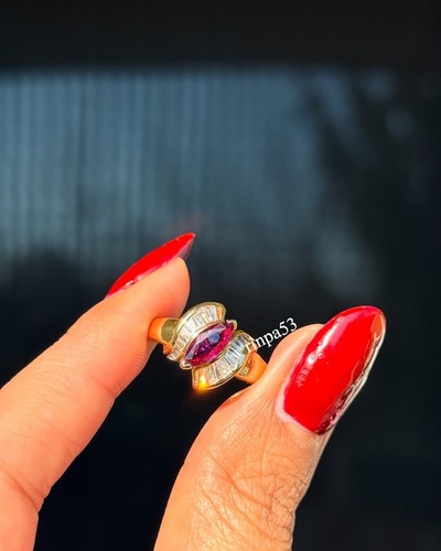 Burmese Syn Pink Ruby Classic Engagement Ring Jewelry Gift For Women's 925 SS - 第 3/5 張圖片