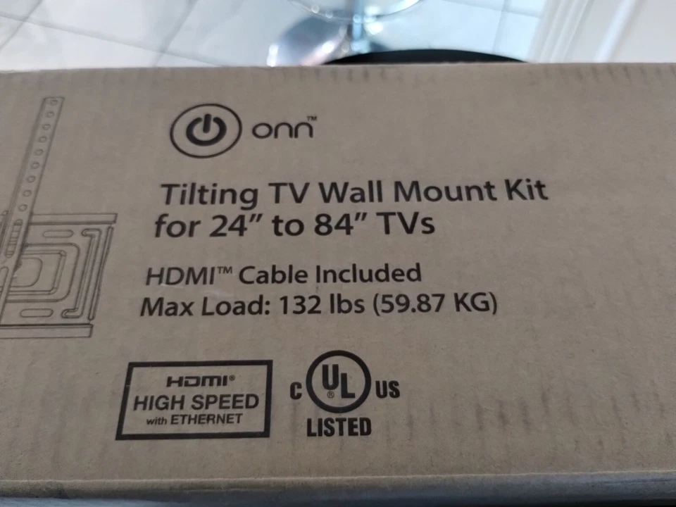 Nuevo, onn. Kit de montaje en pared de TV inclinable para televisores de 24" a 84" con cable HDMI. ONA16TM013E Foto 2 de 4