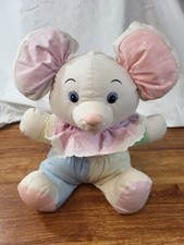 Vtge Applause Mouse Pastel Color Block Plush Rattle Embroidered Eyes