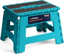 9" Folding Step Stool for Adults and Kids Holds up to 300 Lbs,Non-Slip Folding S