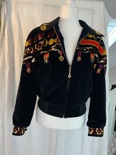 Escada By Margaretha Ley Vintage Bomber Jacket Print Coat 36