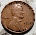 1937 P Philadelphia U.S. Lincoln Wheat Penny Free S&H BIN127