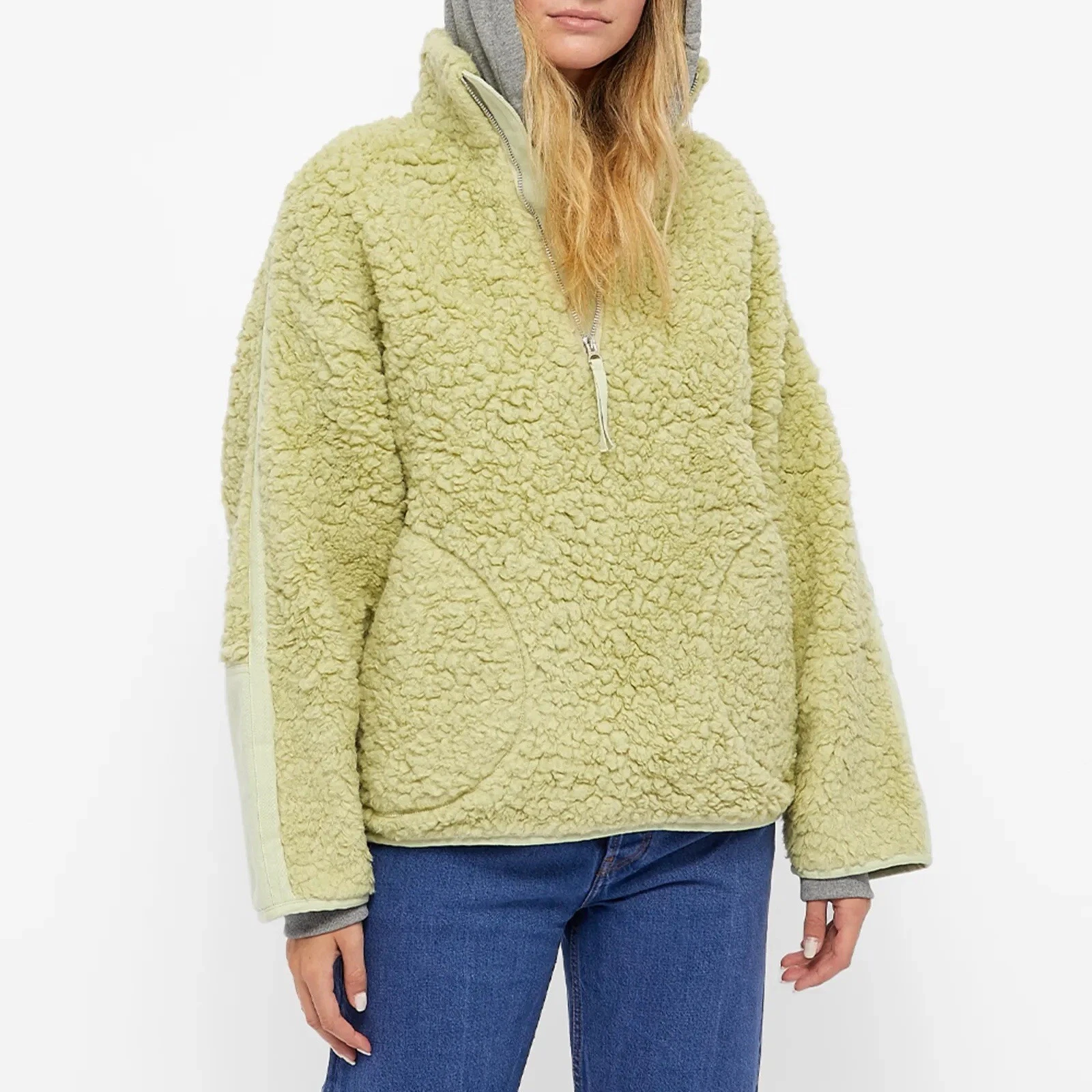 ACNE STUDIOS MEZZA ZIP PILE POLARE VERDE PISTACCHIO XS