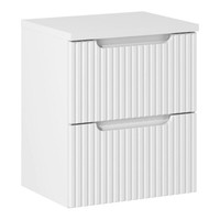 Waschtischunterschrank 50Cm Weiß Schubladen Platte Badezimmer Waschbeckenschrank