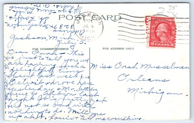Postcard MI 1921 Detroit Hotel Statler View Old Cars C5 | eBay