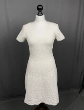 Missoni Women's White Textured Sheath Dress Size 44