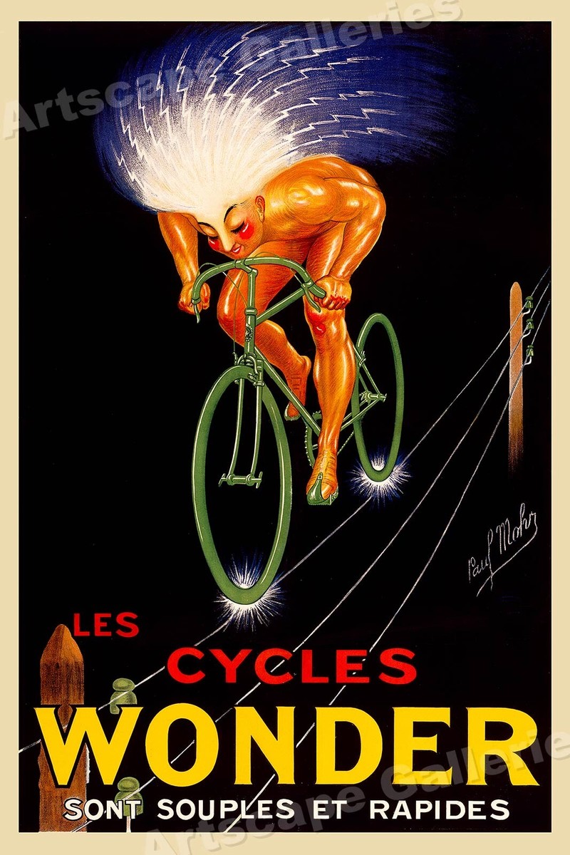 フランスの自転車メーカー「Cycles Aluminium」の古い広告看板です フランスの自転車メーカー「Cycles Aluminium」の古い広告看板