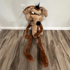 Vintage 1971 Mighty Star Warner Bros. WILE E COYOTE 40"+ Stuffed Plush Toy Wired