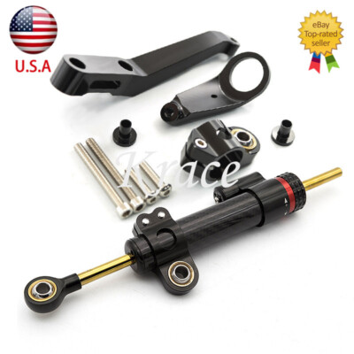 For CBR929RR CBR900RR 2000-2001 Steering Damper Bracket Mount Kit Carbon Fiber