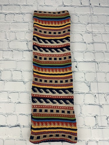 GAP KIDS Multi Colored Stripes Knit Neck Scarf Long Crotchet Fleece Lined - Picture 6 of 8