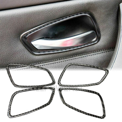 Real Carbon Fiber Interior Door Handle Frame Trim Fits 06-13 E90 E92 E93 335i M3