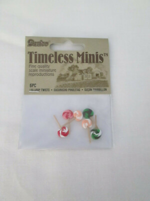 Darice Timeless Minis Pkg of 6  Fake Candy Lollipop Twist, New  Crafts OOP