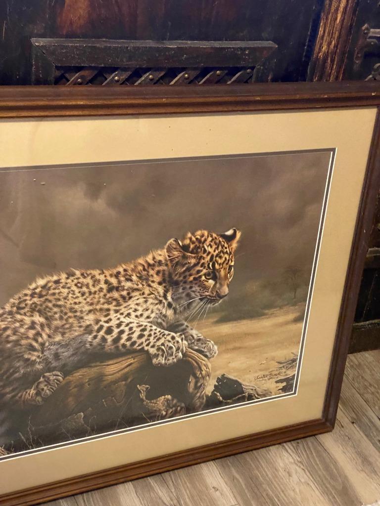 CARA REOPARD (I’M NO’T A TROPHY) Charles Frace FRAMED African Leopard Cub~Signed & Numbered