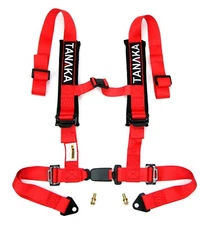 Tanaka Phantom Series 4 Point Safety Buckle Harness Comfort Shoulder Pads Red
