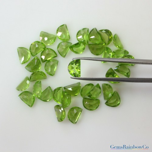 Natural Peridot D-shape Faceted Loose gemstone 7x5mm AAA Quality, Inclusion Free - Picture 9 of 18