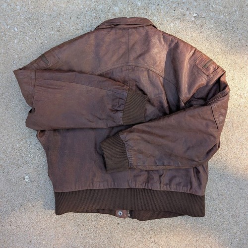 Wilsons Leather Brown Bomber Jacket Men's M Adventure Bound Originals Moto - Picture 4 of 10